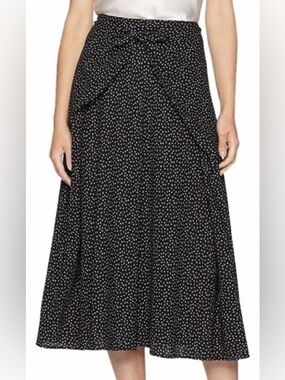 Vince Silk Midi Tie Skirt in Celestial Polka Dot